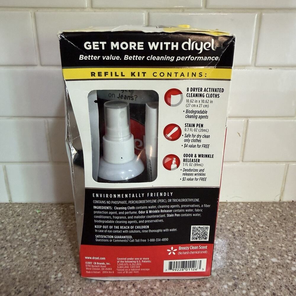 Dryel At Home Dry Cleaning Cleaner Starter Pack and 1 Refill Kit NEW - Picture 6 of 7